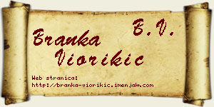 Branka Viorikić vizit kartica